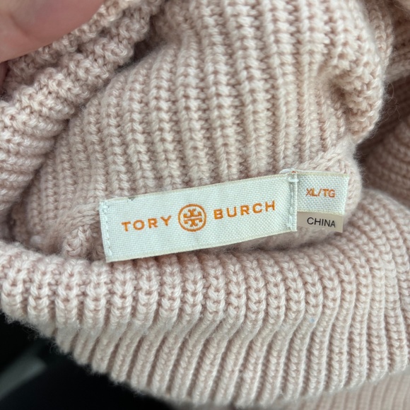 Tory Burch Pink Ribbed Cashmere/Wool Blend Turtleneck Sweater - Picture 2 of 7